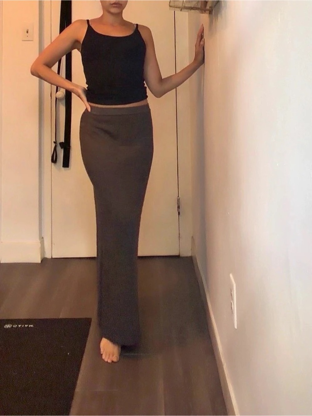 Women's Gray Maxi Skirt
